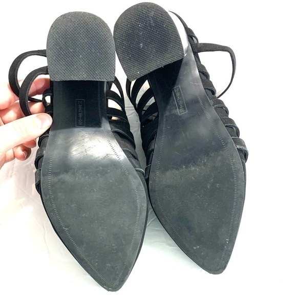 Steven By Steve Madden Nikki Strappy Black Leather Mule Heel Sandals size 9.5 - Picture 9 of 9